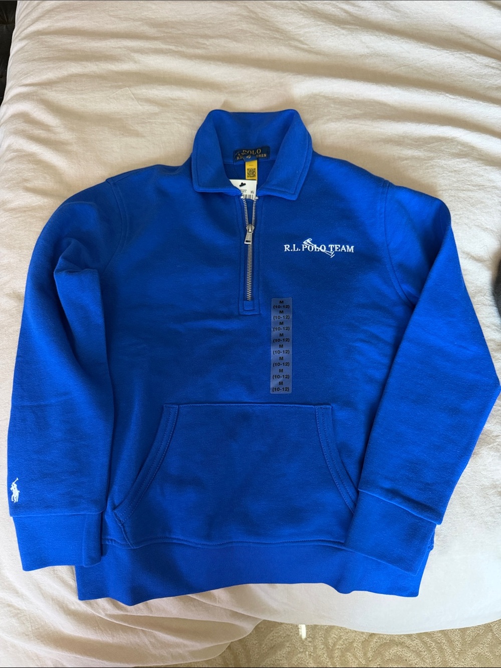 Ralph Lauren Royal Blue Half-Zip Polo Team Pullover Kids size M (10-12)